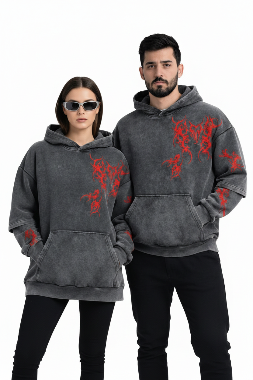 Grey Hoodie Side by Side