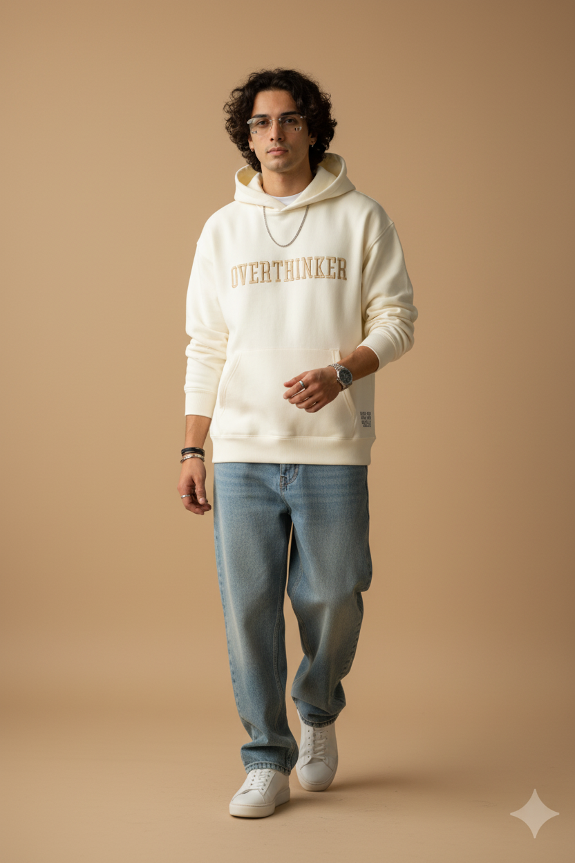 Walking pose clean beige